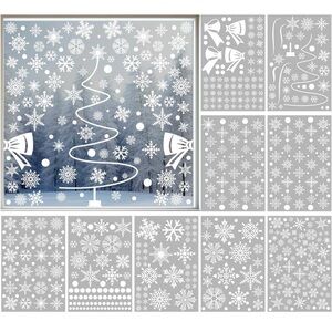 Christmas Window Clings with Snowflakes Let It Snow